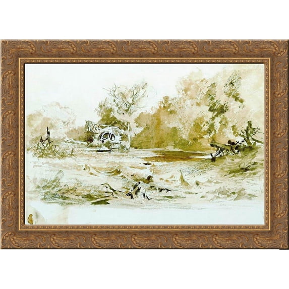 Abandoned Mill 2 24x18 Gold Ornate Wood Framed Canvas Art by Fyodor Vasilyev