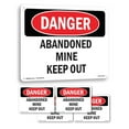 thumbnail image 1 of Abandoned Mine Keep Out OSHA Danger Rigid Plastic Sign 24 Inch x 18 Inch - 5 Pack, 1 of 8