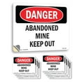 thumbnail image 1 of Abandoned Mine Keep Out OSHA Danger Vinyl Decal Label 14 Inch x 10 Inch - 10 Pack, 1 of 6