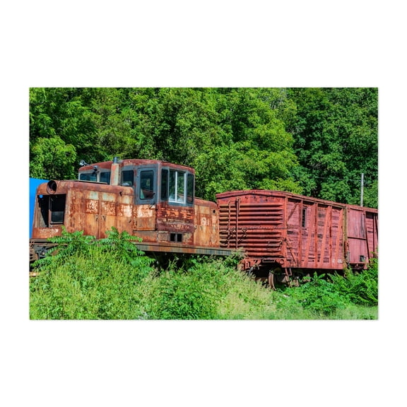 Abandoned Train in the Woods - Airville Pennsylvania Photography Train Abandoned Railroad Rustic Vintage Industrial Rural Unframed Wall Art Print 4 x 6 inches