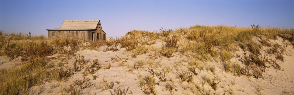 Abandoned fishing shack in a desert Island Beach State Park Ocean County New Jersey USA Canvas Art - Panoramic Images (12 x 36)