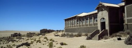 Abandoned hospital in a mining town Kolmanskop Namib desert Karas Region Namibia Canvas Art - Panoramic Images (36 x 13)