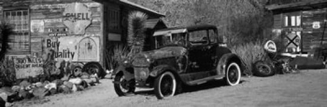 Abandoned vintage car at the roadside Route 66 Arizona USA Canvas Art - Panoramic Images (18 x 6)