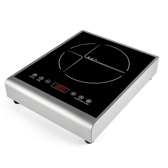 Abangdun 1800W Induction Cooktop Stainless Steel Housing Electric Skillet Heater 24H Timer & Child Lock 2026 New Ideal for RV, Dorm, and Small Kitchens Hot Plates Pot Hob Stove Cooker for Countertop