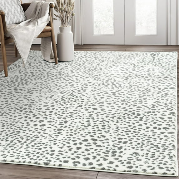 Abani Arto Collection Area Rug Mid Century Modern Bedroom Living Room Decor Floor Rug 5 x 8 Beige Grey