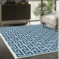 thumbnail image 1 of Abani Arto Collection Area Rug Mid Century Modern Bedroom Living Room Decor Floor Rug 5 x 8 Blue Cream, 1 of 8