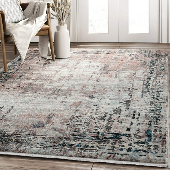 Abani Azure Collection Terra Cotta 5' x 8' Distressed Vintage Area Rug