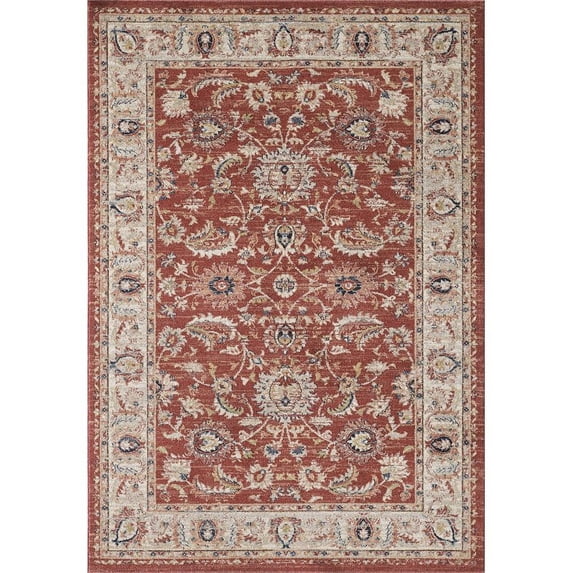 Abani Babylon 5'3"W x 7'6"D BYL110B Traditional Red Area Rug