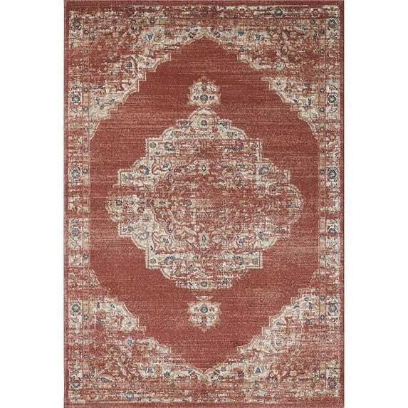 Abani Babylon 7'9"W x 10' 2"D BYL150B Vintage Red Area Rug