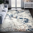 thumbnail image 1 of Abani Casa Collection Area Rug Mid Century Modern Bedroom Living Room Decor Floor Rug 8 x 10 Blue Grey, 1 of 6