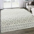 thumbnail image 1 of Abani Casa Collection Ivory Grey 4' x 6' Diamond Trellis Modern Area Rug, 1 of 6