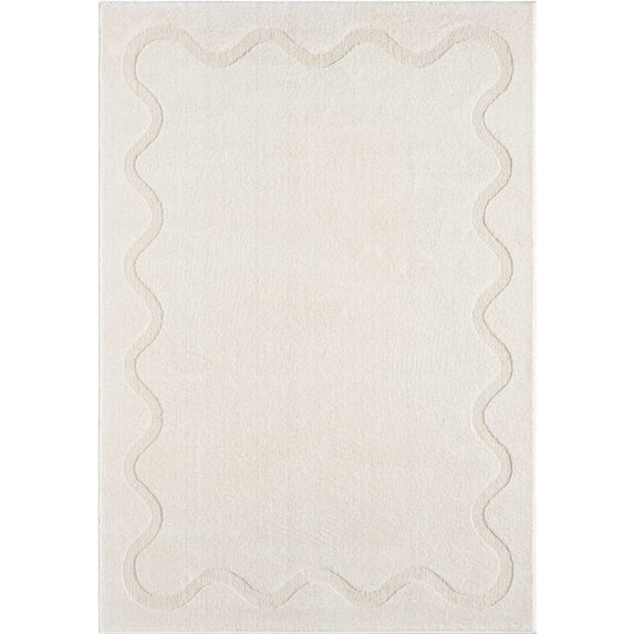 Abani Cozy Beige Solid Striped Area Rug 9x12