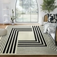 thumbnail image 1 of Abani Deco Collection Area Rug Mid Century Modern Bedroom Living Room Decor Floor Rug 5 x 8 Black Cream, 1 of 11