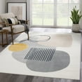 thumbnail image 1 of Abani Deco Collection Area Rug Mid Century Modern Bedroom Living Room Decor Floor Rug 9 x 12 Cream Grey, 1 of 9