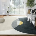 thumbnail image 1 of Abani Deco Collection Beige Grey 5' x 8' Half Moon Modern, 1 of 10