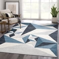 thumbnail image 1 of Abani Deco Collection Grey Blue 6' x 9' Geometric Triangles Modern Area Rug, 1 of 5