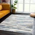 thumbnail image 1 of Abani Dunes Collection Grey Blue 5' x 8' Striped Contemporary Area Rug, 1 of 5