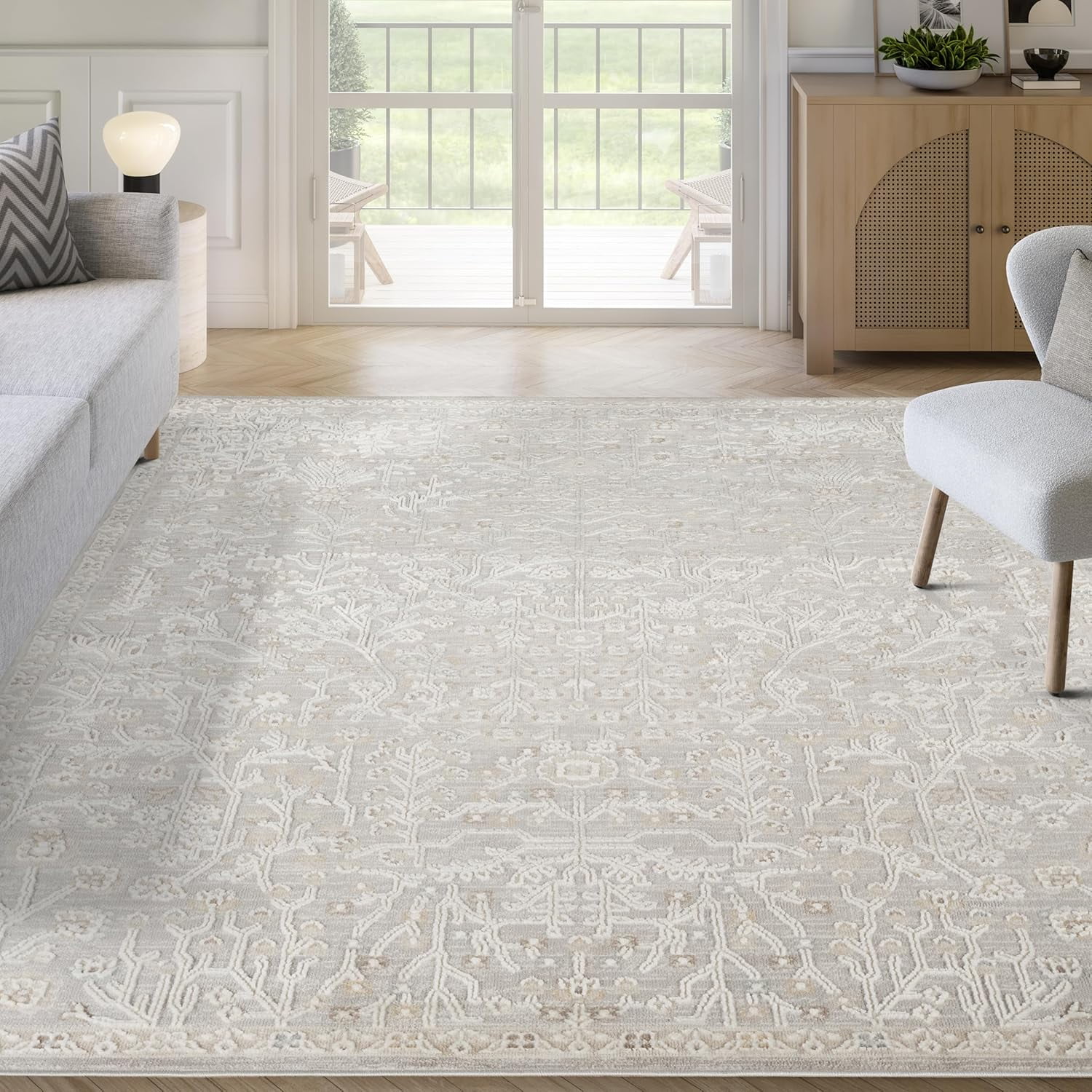 Abani Grey Area Rug - 5x8 Area Rugs for Bedroom - Vera Collection ...