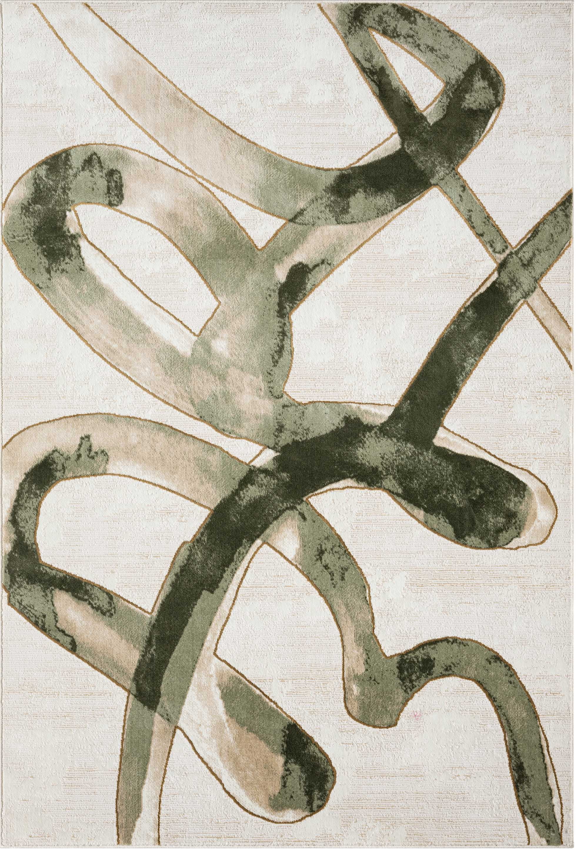 Abani Home Ivy Beige Green Abstract Graffiti Area Rug 5x8 Modern Style ...