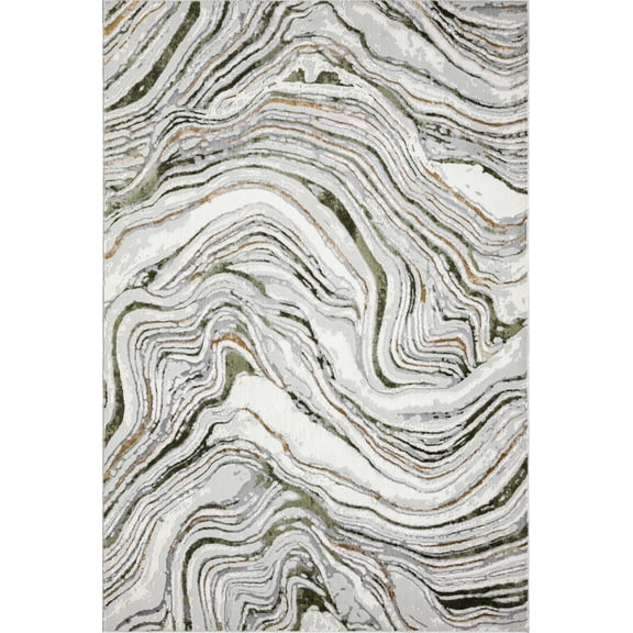 Abani Home Ivy Collection 2x3 Green Abstract Modern Area Rug