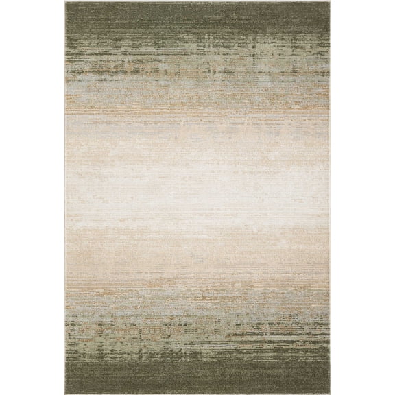 Abani Home Ivy Green Beige Ombre Area Rug 4x6 Power-Loomed Polyester