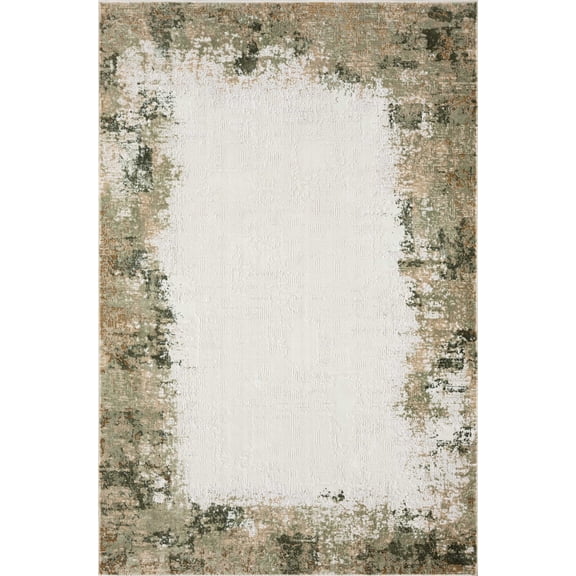 Abani Ivy Contemporary Green Beige Area Rug 2x3