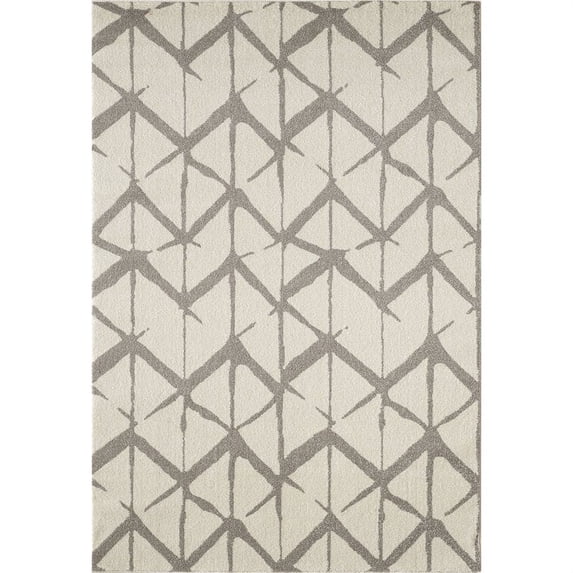 Abani Laguna 5'3"W x 7'6"D LAG120B Geometric Ivory Area Rug