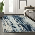 thumbnail image 1 of Abani Laguna Collection Area ​​Rug Mid Century Modern Bedroom Living Room Decor Floor Rug 4 x 6 Blue Cream, 1 of 7