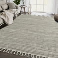 thumbnail image 1 of Abani Layla Collection Stripes 6' x 9' Beige Brown Moroccan Area Rug, 1 of 1