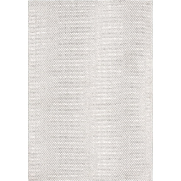 Abani Luca Solid Textured Area Rug 8x10 Cream Ivory Power-Loomed