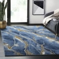 thumbnail image 1 of Abani Luna Collection Area Rug Mid Century Modern Bedroom Living Room Decor Floor Rug 4 x 6 Blue Brown, 1 of 8