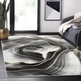 thumbnail image 1 of Abani Luna Collection Area Rug Mid Century Modern Bedroom Living Room Decor Floor Rug 6 x 9 Black Grey, 1 of 9