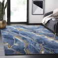 thumbnail image 1 of Abani Luna Collection Area Rug Mid Century Modern Bedroom Living Room Decor Floor Rug 9 x 12 Blue Brown, 1 of 8
