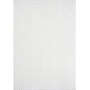 Abani Neutral Cream Geometric Area Rug 2x3 Criss-Cross Pattern