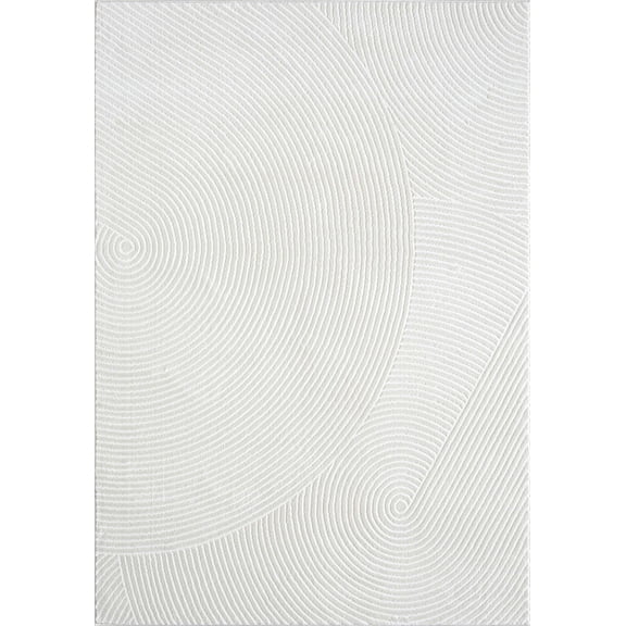 Abani Neutral Mid-Century Geometric Area Rug 9x12 Cream Sand Reiki