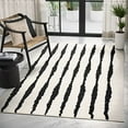 thumbnail image 1 of Abani Nordic Collection Thin Vertical Lines 4' x 6' Cream Black Scandinavian Area Rug, 1 of 6