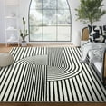 thumbnail image 1 of Abani Nuevo Collection Area Rug Mid Century Modern Bedroom Living Room Decor Floor Rug 5 x 8 Black Ivory, 1 of 9