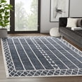 thumbnail image 1 of Abani Nuevo Collection Mid Century Modern Cream Diamond Framed 6' x 9' Area Rug, 1 of 5