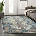 thumbnail image 1 of Abani Porto Collection 3' x 5' Blue Orange Tribal Turkish Medallion Area Rug, 1 of 5