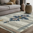 thumbnail image 1 of Abani Porto Collection Area Rug Mid Century Modern Bedroom Living Room Decor Floor Rug 5 x 8 Blue Orange, 1 of 6