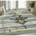 thumbnail image 1 of Abani Porto Collection Area Rug Mid Century Modern Bedroom Living Room Decor Floor Rug 5 x 8 Grey Yellow, 1 of 7