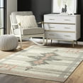 thumbnail image 1 of Abani Porto Collection Area Rug Mid Century Modern Bedroom Living Room Decor Floor Rug 5 x 8 Pink Cream, 1 of 8