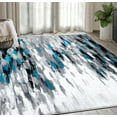 thumbnail image 1 of Abani Porto Collection Area Rug Mid Century Modern Bedroom Living Room Decor Floor Rug 5 x 8 Turquoise Grey, 1 of 8