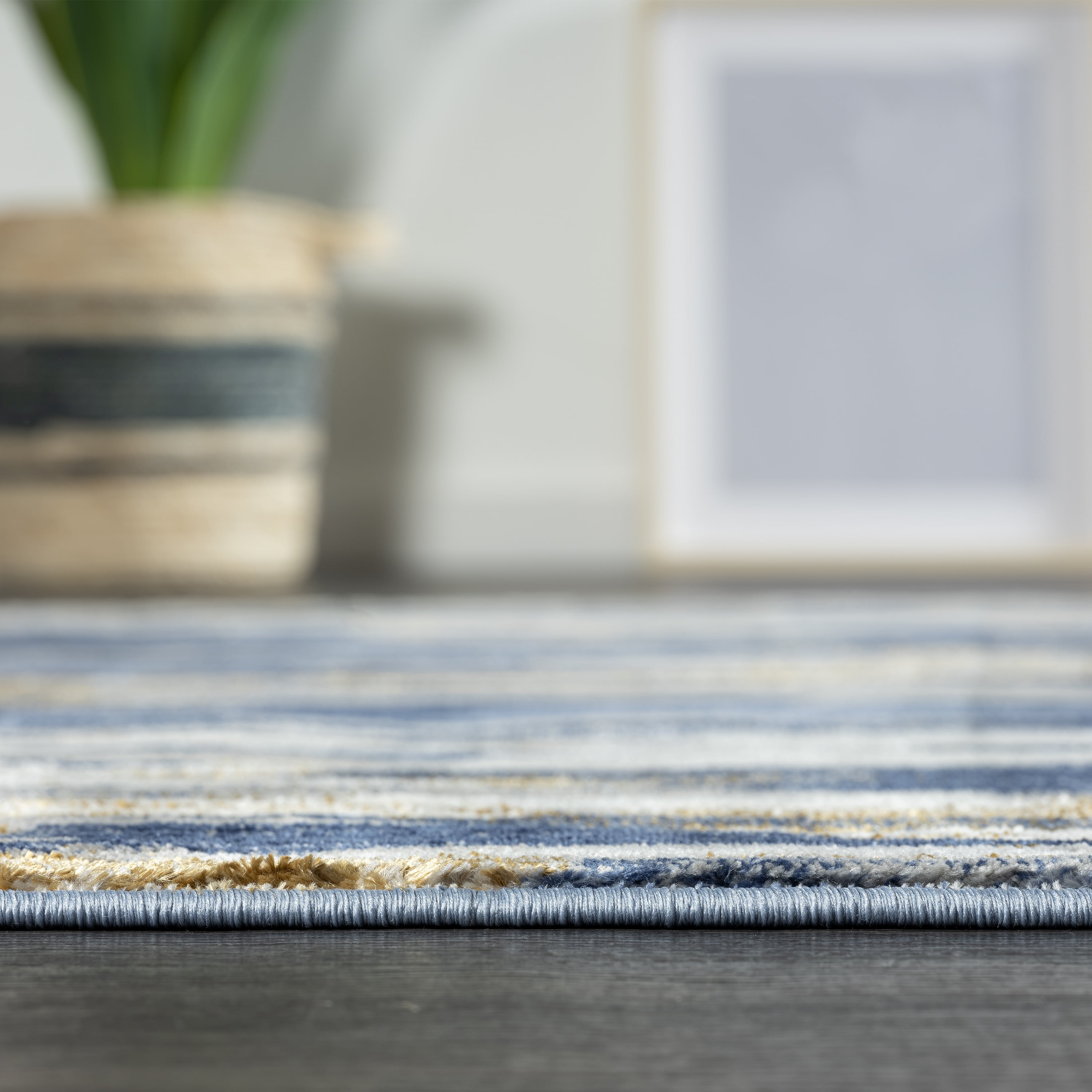 Abani Porto Contemporary Abstract Area Rug Blue 5'3