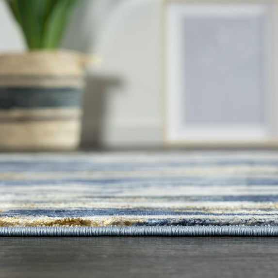 Abani Porto Contemporary Abstract Area Rug Blue 5'3" x 7'6" 5' x 8'