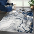thumbnail image 1 of Abani Regal Collection Area Rug Mid Century Modern Bedroom Living Room Decor Floor Rug 4 x 6 Grey Blue, 1 of 9
