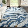 thumbnail image 1 of Abani Regal Collection Area Rug Mid Century Modern Bedroom Living Room Decor Floor Rug 6 x 9 Blue Grey, 1 of 8