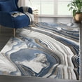 thumbnail image 1 of Abani Regal Collection Area Rug Mid Century Modern Bedroom Living Room Decor Floor Rug 6 x 9 Grey Blue, 1 of 9
