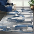 thumbnail image 1 of Abani Regal Collection Elegant Modern 6' x 9' Grey Blue Modern Asymmetric Circles Area Rug, 1 of 5