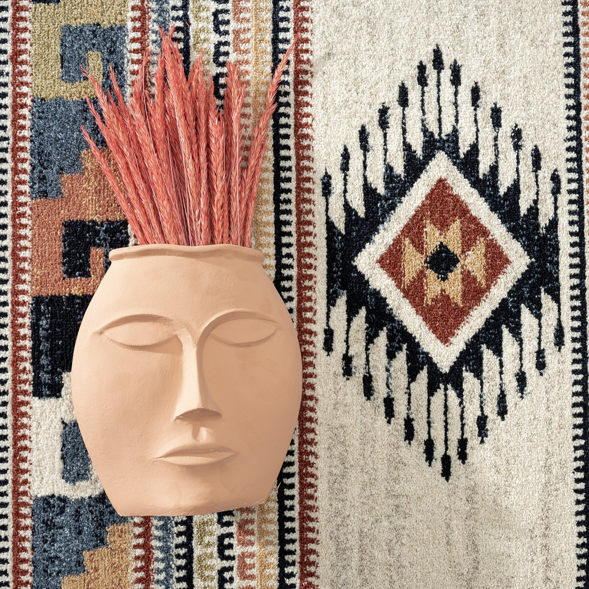 Sedona Southwestern Geometric 6' x 9' Red Synthetic Area Rug
